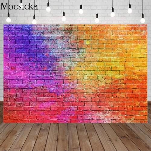 Mehofoto Sesame Street Brick Photography Background Birthday Party Backdrop Colorful Wall Photo Booth Backgrounds Props
