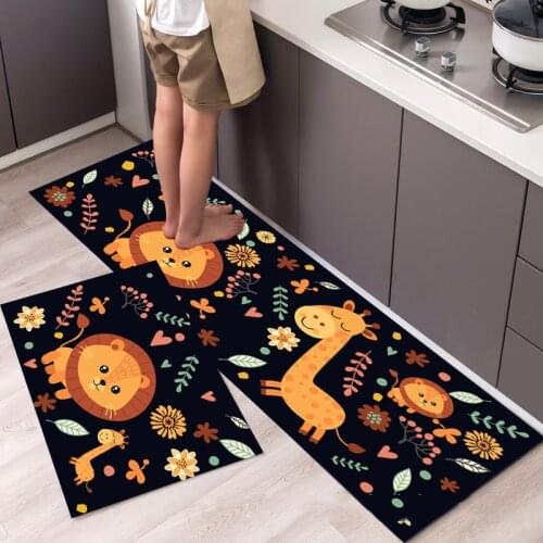 Fashionable Simple Nordic StyleWaterproof Kitchen Floor Mat Household Carpet Long Strip Door Mat Modern Home Decor