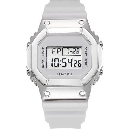 Mens Electronic Watch Luminous Alarm Clock Waterproof Multifunctional Watch Silicone Strap LED Display Ladies Digital Watch