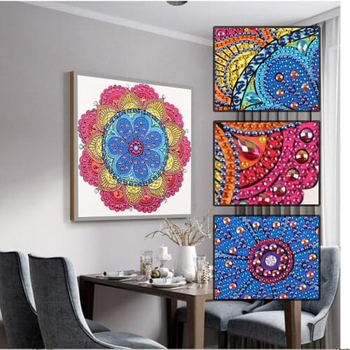 DIY Colorful Flower 5D Special Shaped Diamond Painting Embroidery Needlework Rhinestone Crystal Cross Crafts Stitch Kit Mandala