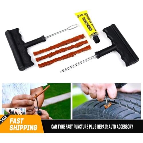 Tire Tyre Fast Puncture Plug Repair Kit Set Block Air Leak For Truck Bike Emergency Tubeless CN Garage Tools Factory