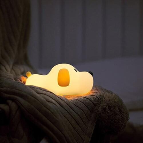 Lovely Puppy night light built-in battery touch switch night light soft silicon gel puppy decoration light