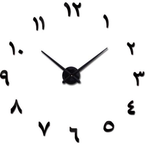 New fashion Clock Watch Wall Clocks Horloge 3d Diy Acrylic Mirror Stickers Home Decoration Living Room Quartz Needle