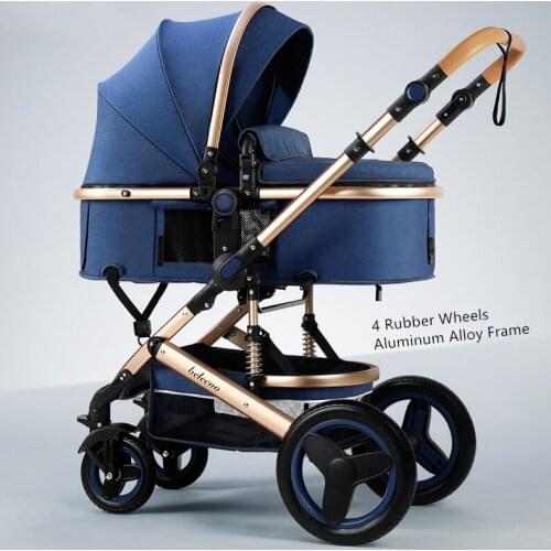 Belecoo Lightweight Luxury Baby Stroller 3 in 1 Portable High Landscape Reversible Stroller Hot Mom Pink Stroller Travel Pram