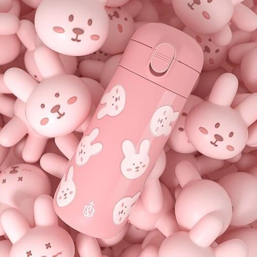 Cute Thermos Bottle Coffee Mug 316 Stainless Steel Insulated Tumbler Vacuum Flask 360ml Tea Cup Thermo Hot Water Bottle Rabbit