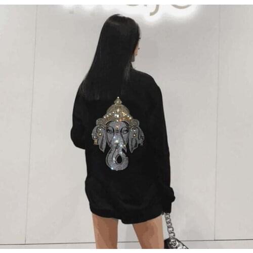 Rhinestones sweatshirts Hoodies Long Sleeve Ladies Womens Hoodies Pullover For Women Regular sweatshirt