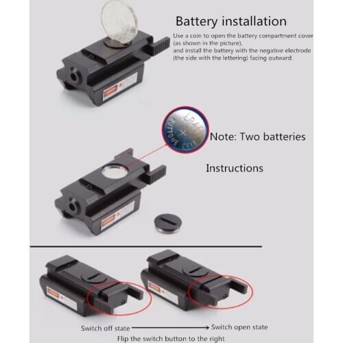 Aluminum alloy tactical mini red dot sight, low orbit red 11mm/20mm track, adjust the laser sight up and down, left and right