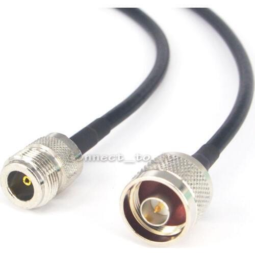 N type Male to Female RF Coax Adapter Extension Jumper Cable 1.6 Feet