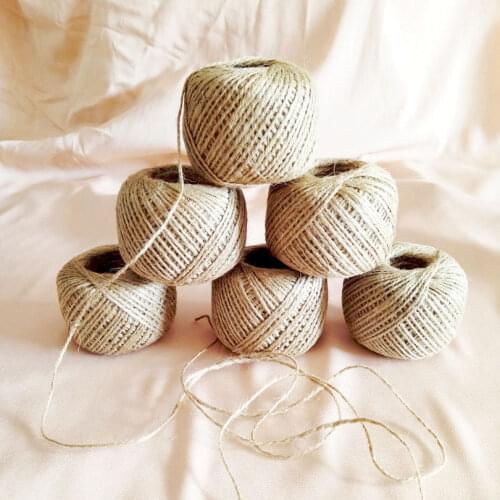 50Meters Hemp Rope 2mm Natural Burlap Hessian Jute Twine Cords Party Wedding decoration Wrapping Thread DIY Tag Label hang decor