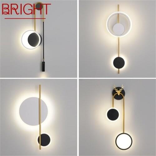BRIGHT Nordic Creative Wall Sconces Lamp Contemporary Light Fixtures for Home Indoor Living Room Decoration