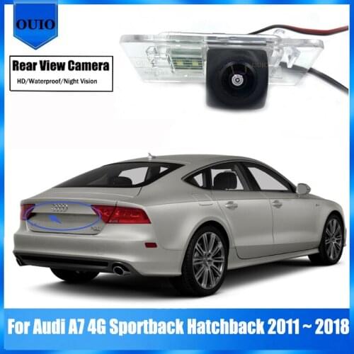 HD fisheye rear camera For Audi A7 4G Sportback Hatchback 2011 ~ 2018 Backup Parking Reversing Camera / license plate camera