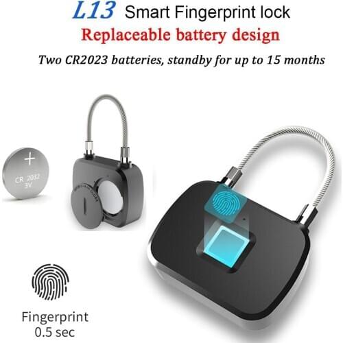 L13 Fingerprint Lock Anti Theft Security Padlock Smart Keyless Quick Unlock Door Lock For Travel Suitcase Bicycle Luggage Drawer