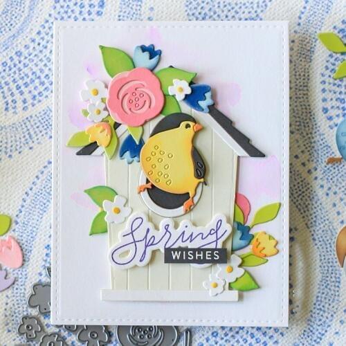 1pcs Bird House Metal Cutting Dies Stencils For Scrapbook Stamp/Photo Album Decorative Embossing DIY Paper Cards