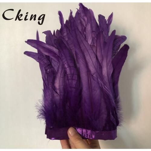 2019 New Coming! 2Meters purple rooster chicken tails Feather trim strips boa for wedding carnival stage cloth sewing materirals