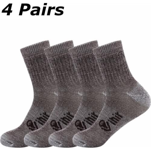4 Pairs/pack,Vihir Mens Antimicrobial Thermal 80% Merino Wool Athletic Crew sport Socks