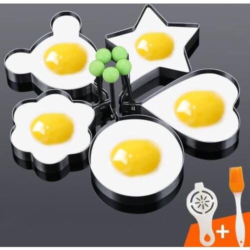 5Pcs/set Stainless Steel Omelette Mould Creative Fried Egg Pancake Ring Form for Frying Eggs Cooking Tools Kitchen Gadget
