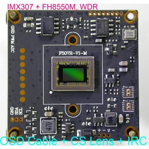 AHD-H (1080P , 720P) / CVBS (D1) 1/2.8" Sony STARVIS IMX307 CMOS + FH8550 CCTV camera module PCB board +OSD cable +CS Lens +IRC