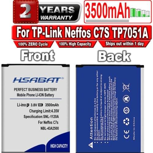 HSABAT 3000mAh NBL-43A2500 Battery for TP-Link Neffos C7S TP7051A TP7051C