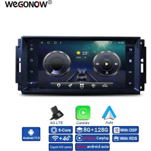 Carplay 7" IPS Android 10.0 6GB+128GB Car DVD Player GPS WIFI Bluetooth Radio For Jeep Compass Commander Wrangler Chrysler 300C