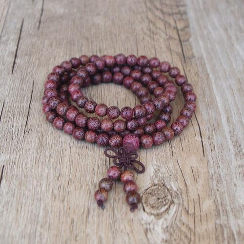 Handmade 6MM 108 Mala Beads Bracelet Tibetan Buddhism Chakra Bracelet Women Men Lucky Prayer Mala Wooden Charm Strand Bracelet