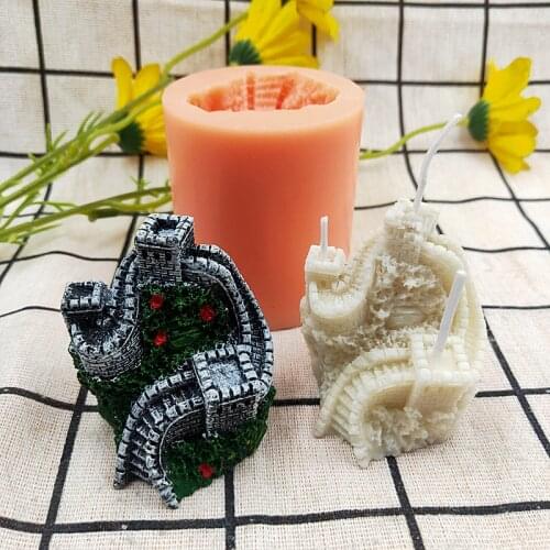 Candle Mold for Mini Chinese Great Wall Curve Style Famous Landscape Architecture DIY Tools