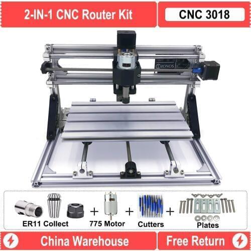 CNC Router Machine 3018 With Upgraded Main Board With GRBL Software 0.5W 2.5W 5.5W 15W laser