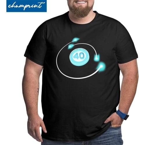 Mens T-Shirt Go Level 40 Pride Big Tall Tees Video Game Gift for 40th Birthday Clothing 40 Years Old T Shirt Plus Size 5XL 6XL