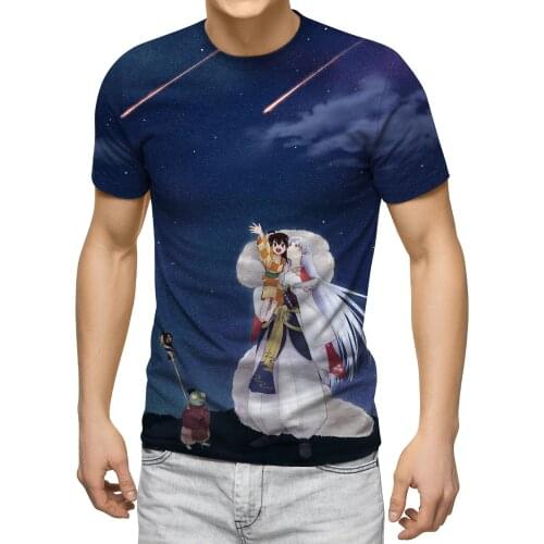 Mens T-shirt Harajuku Summer Retro Anime Character Print Cool Unisex Casual Short Sleeve T-shirt Streetwear T-shirt Oversized