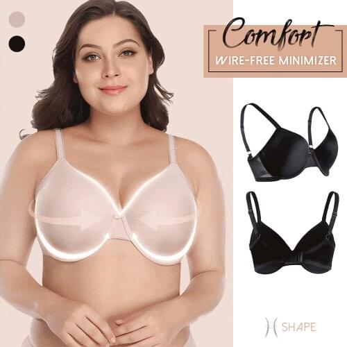Comfort Wire-Free Minimizer Bra Plus Size Silky Smooth Push Up Breathable Bra XIN-Shipping