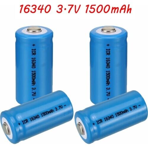 4Pcs CR123A 16340 3.7V Li-ion battery for RC Car boat tank train Truck toys batery 3.7v 1500mAh Rechargeable battery
