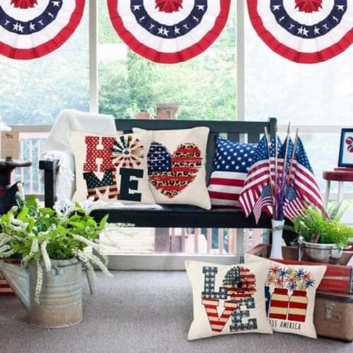 Polyester Fashion American Flag Decoration Pillowcase Lightweight Pillowcase Single-sided Printing for Hotel