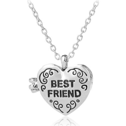 Fashion Creative Best Friend Photo Box Necklace Retro Personality Handmade Love Magnetic Long Pendant Jewelry Good Friend Gift