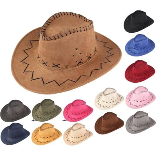 Western CowboyTop Hat Mens Hat Universal Big-edge Outdoor Sun Hat British Wind Riding Sun Hat Panama Hat