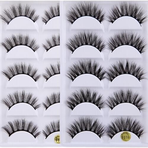 3D handmade mink false eyelashes five pairs of soft and comfortable cotton thread stems three-dimensional multi-layer eyelashes
