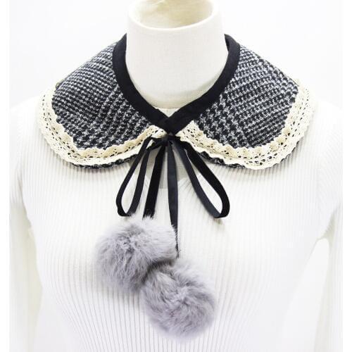 New Solid Big pearls detachable shirt Sweater Fake Collar lace fashion shirt lace sweater Elegant pile beaded high fake collar