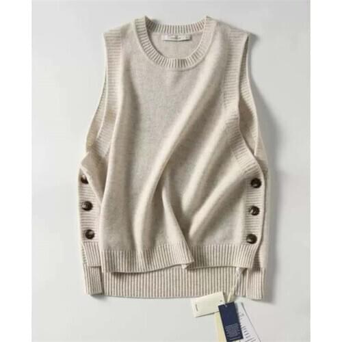 2020 autumn and winter new ladies cashmere knitted vest V-neck loose pullover ladies fashion vest top all-match womens clothing