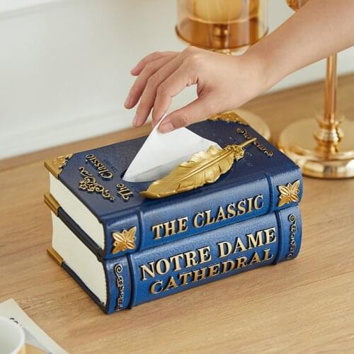 Creative Art Simulation Book Tissue Box Living Room Tissue Paper Table Desktop Napkin Box Container Home Decor Gift