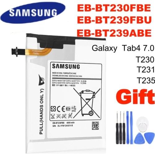 SAMSUNG Original Tablet EB-BT230FBE EB-BT239FBU EB-BT239ABE 4000mAh battery For Samsung Galaxy Tab 4 7.0 SM-T230/T231/T235+Tools