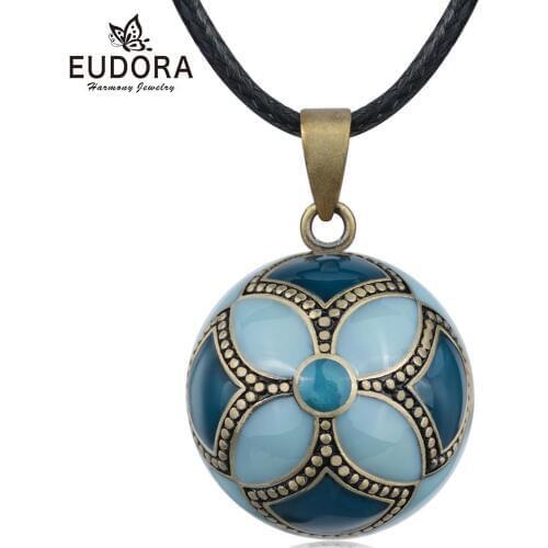 Eudora Original design Harmony Pregnancy ball Necklace Pregnancy bola ball pendant with iris Flower Luxury Angel Caller Jewelry