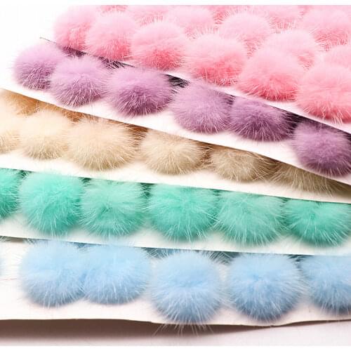 Natural Mink Fur Pompones 30mm 40mm Pompon Fluffy Soft Comfortable Pompom Pompony Dekoracyjne For Clothes Shoes Earrings Making