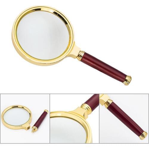 10 X Faux Wood Handle Handheld Magnifying Glass Magnifier Loupe 60 mm/ 2.36 in For Reading