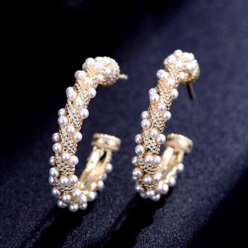 Shape C Pearls Earrings Women Fashion Ears Jewelry Accessories Female Anniversary Gifts 2021 Earings