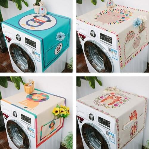 Cute Cotton And Linen Dust Proof Cover Refrigerator Pocket Multipurpose Dust Cloth Washing Machine Cover Household Decor