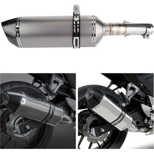 Slip-On Muffler with DB Killer + Mid-Pipe Exhaust System Fit for Honda CBR500R CB500F CB500X 2013 2014 2015 Motorcycle Exhaust