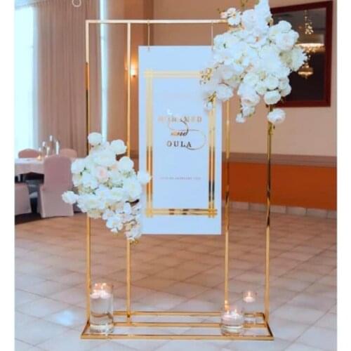 Wedding sign stand Welcome Event Party sigh stand- shiny Gold sign stand frame