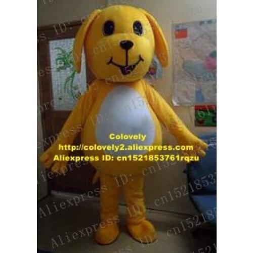Tame Yellow Dog Puppy Pup Doggie Cocker Spaniel Basset Hound Dachshund Beagle Mascot Costume Cartoon Character Mascotte No.9843