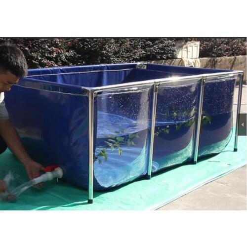 Hi-quality Tarpaulin Aquarium Fish Tank Childrens Swimming Pool Water Pond+High Strength Stainless Steel Bracket Upgrade Type