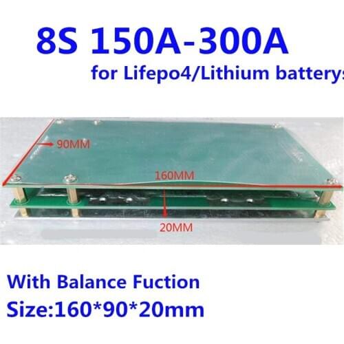 8S 24V BMS for Lifepo4 lithium Battery protection Board 150A 200A 250A 300A BMS with balance fuction