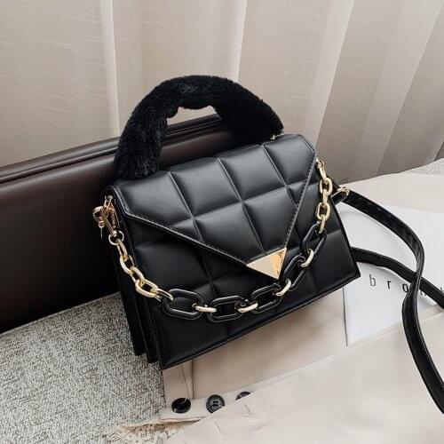 Women Pu Leather Handbags High Quality Ladies Small Shoulder Messenger Bags Fashion Female Faux Fur Handle Tote Crossbody Bag