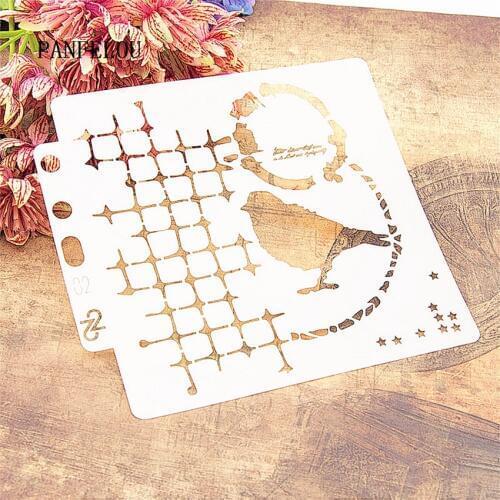 The stars bird scrapbook stencils spray plastic mold shield DIY cake hollow Embellishment printing lace ruler valentine